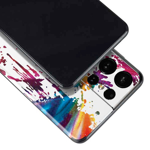 Chromatic Splatter White Galaxy S21 Ultra 5G Skin